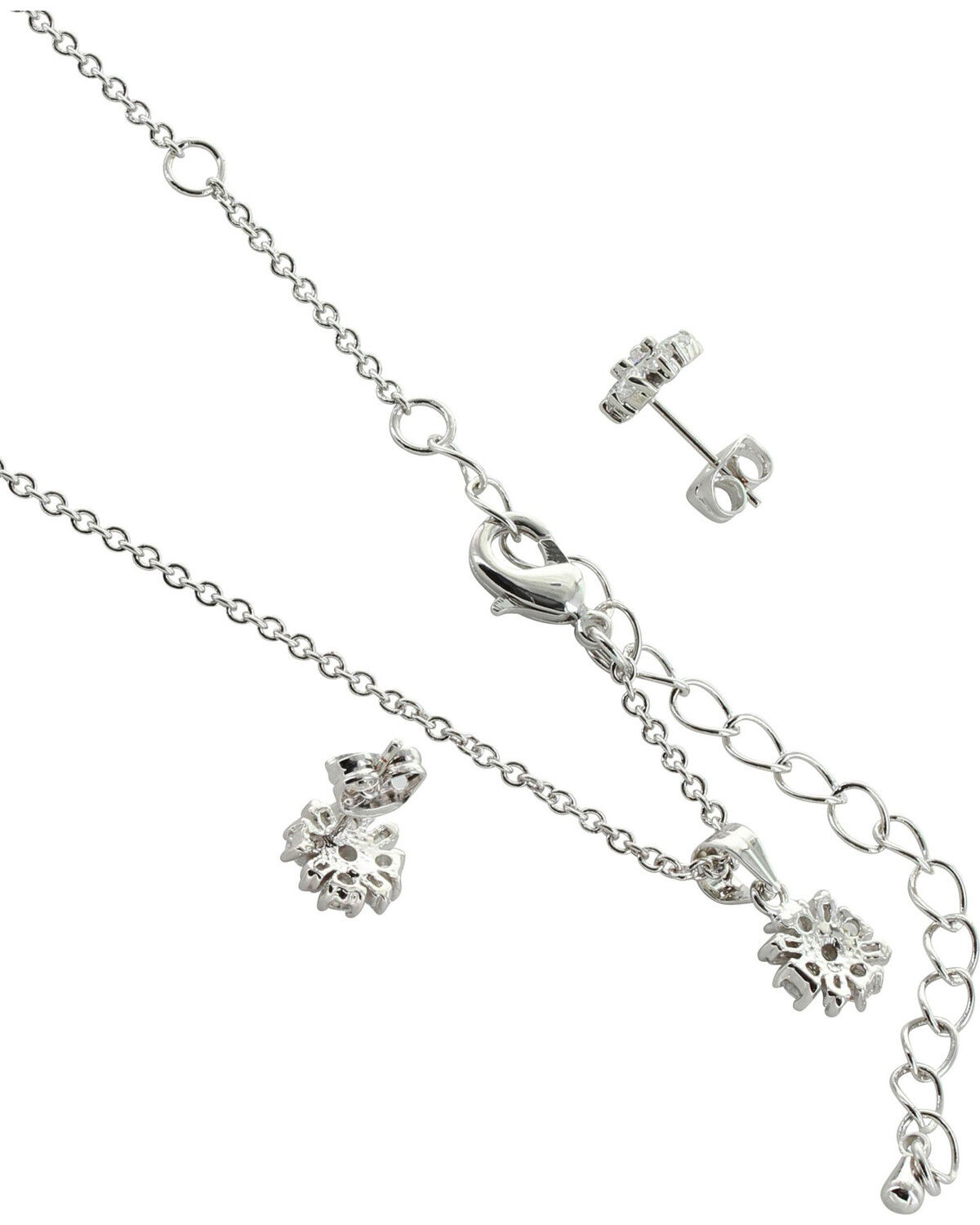 Image #3 - Montana Silversmiths Women's Simply Brilliant Flower Jewelry Set, Silver, hi-res