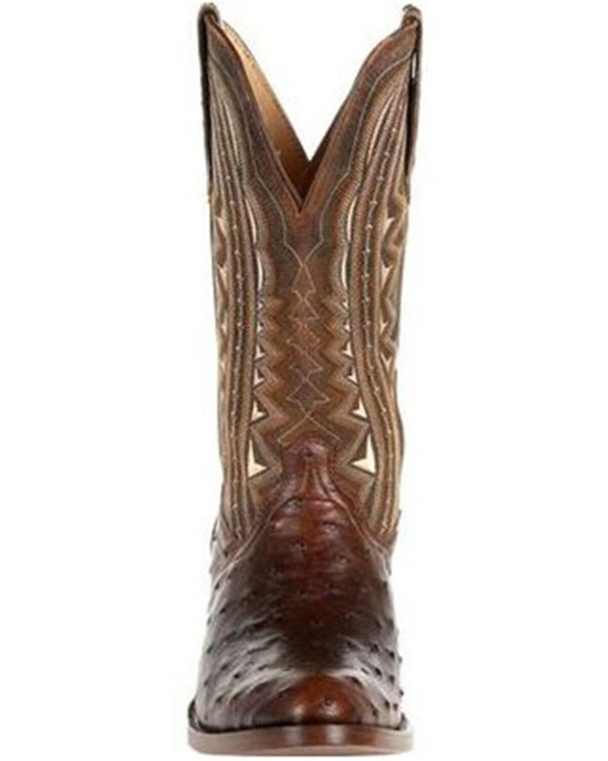 Image #4 - Durango Men's Exotic Full-Quill Ostrich Western Boots - Round Toe, Brown, hi-res