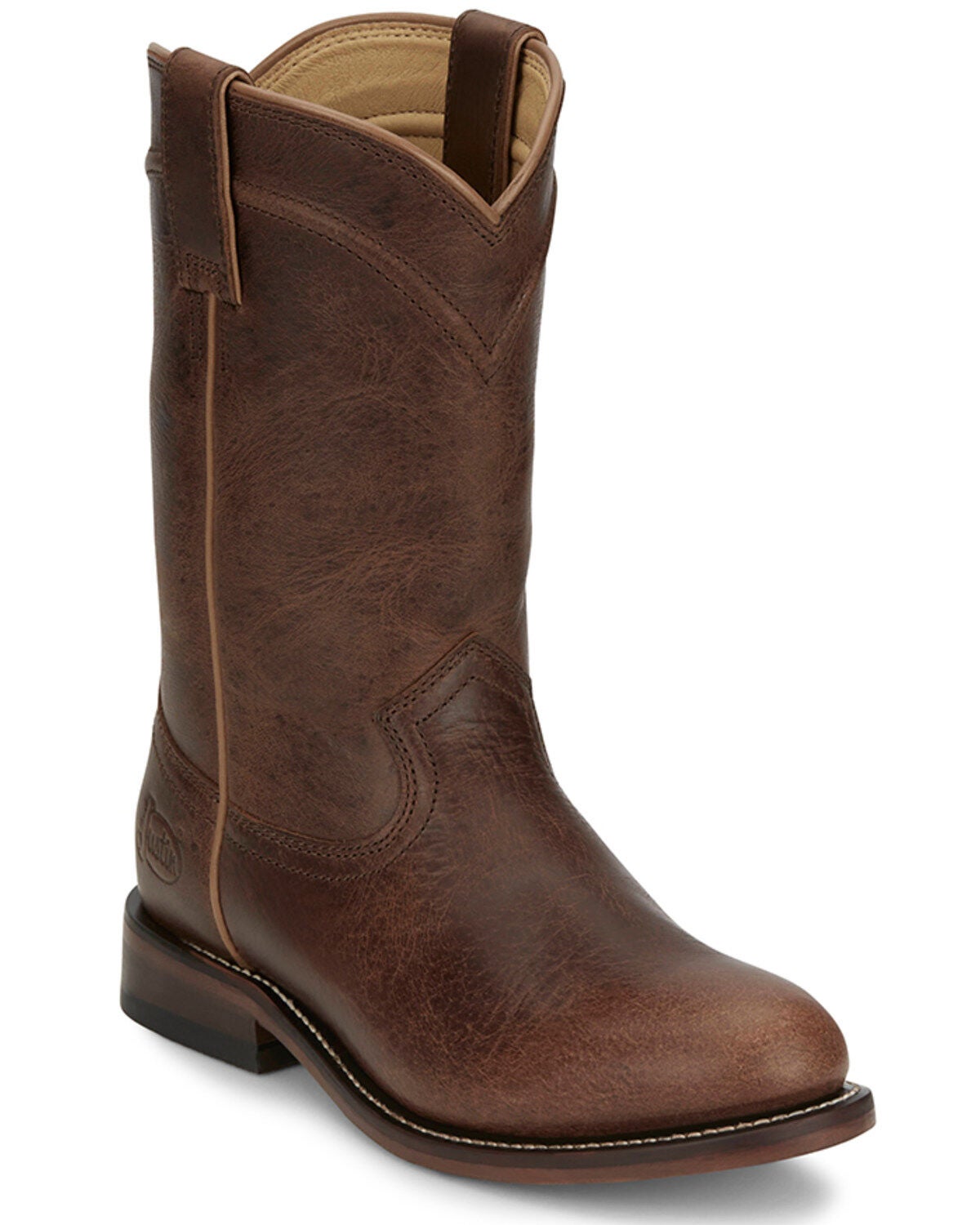 Justin Women's Holland Western Boots - Round Toe, Tan, hi-res