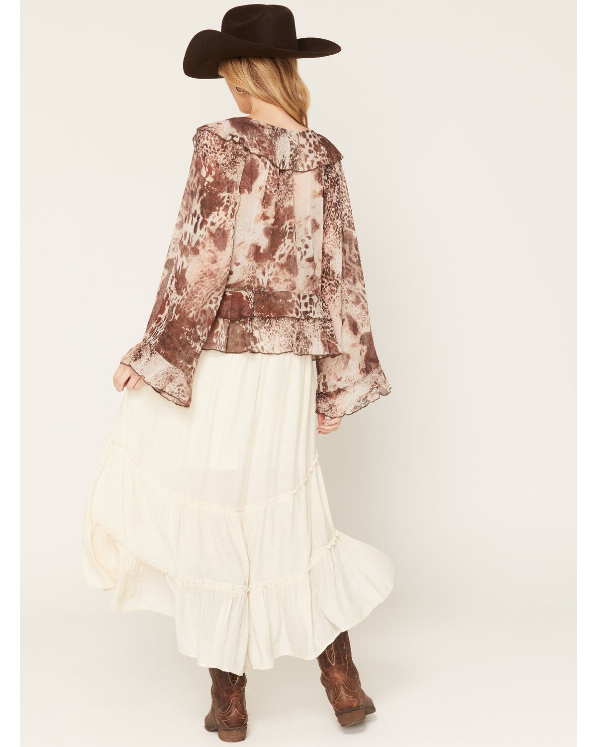 Image #3 - Shyanne Women's Sara High-Low Tiered Midi Skirt, Natural, hi-res