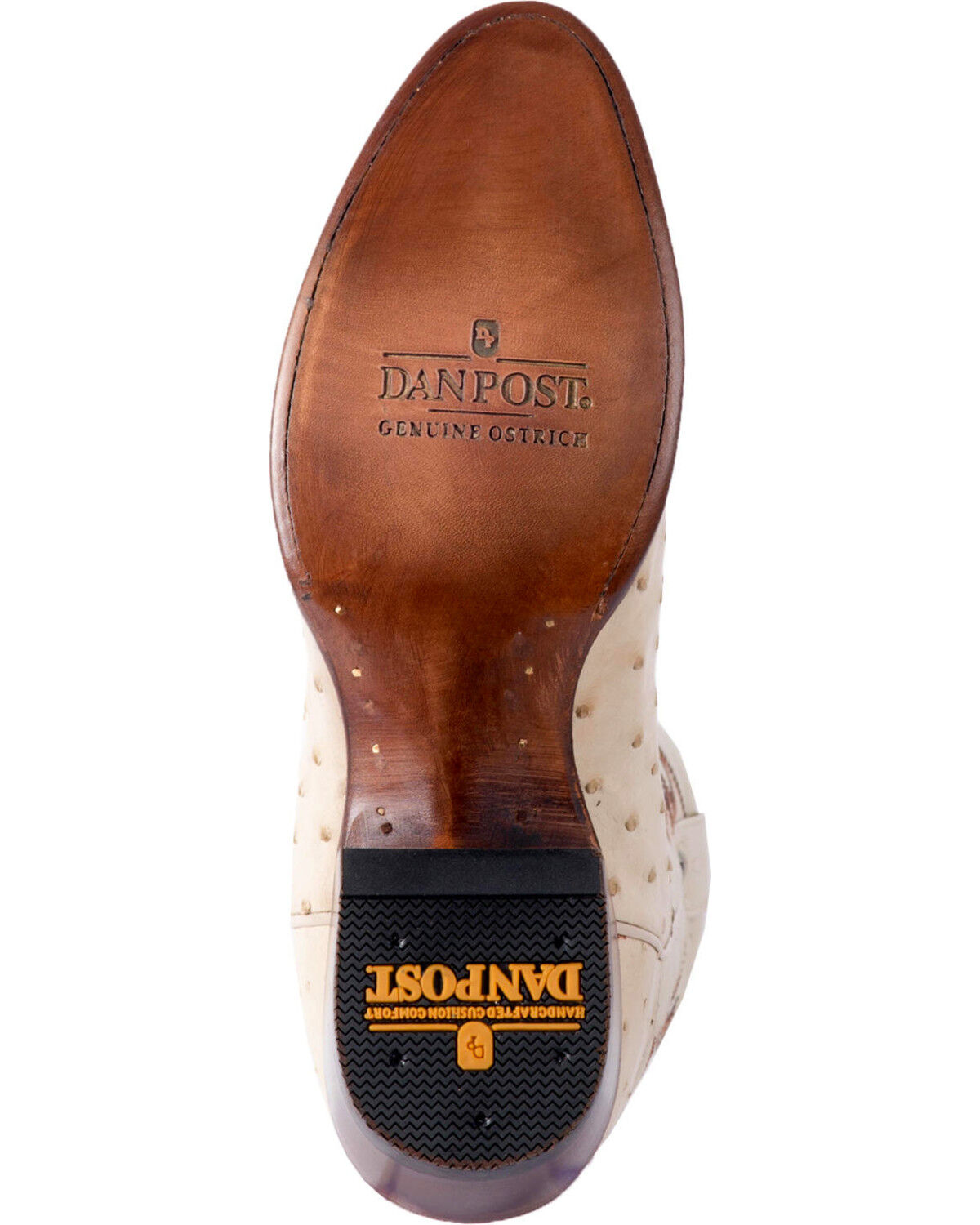 Image #5 - Dan Post Men's White Pershing Full Quill Ostrich Boots - Medium Toe , , hi-res