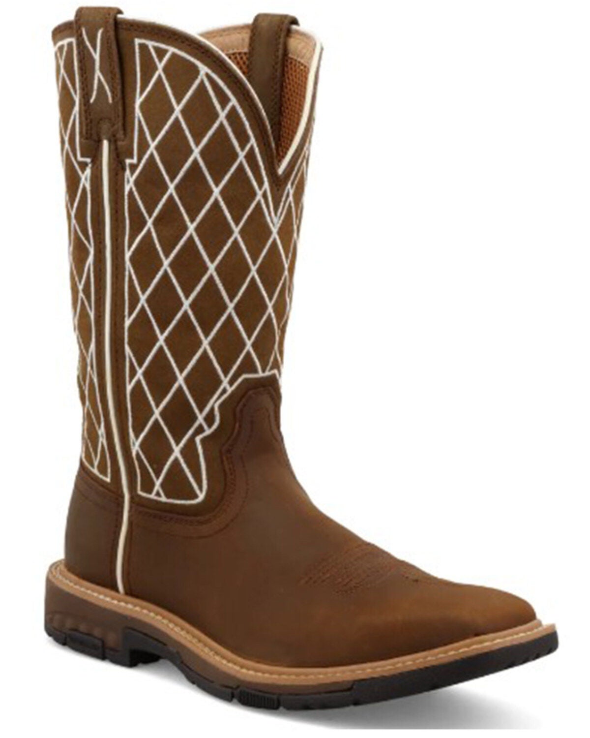 Twisted X Women's Distressed Brown Western Work Boots - Soft Toe, Brown, hi-res