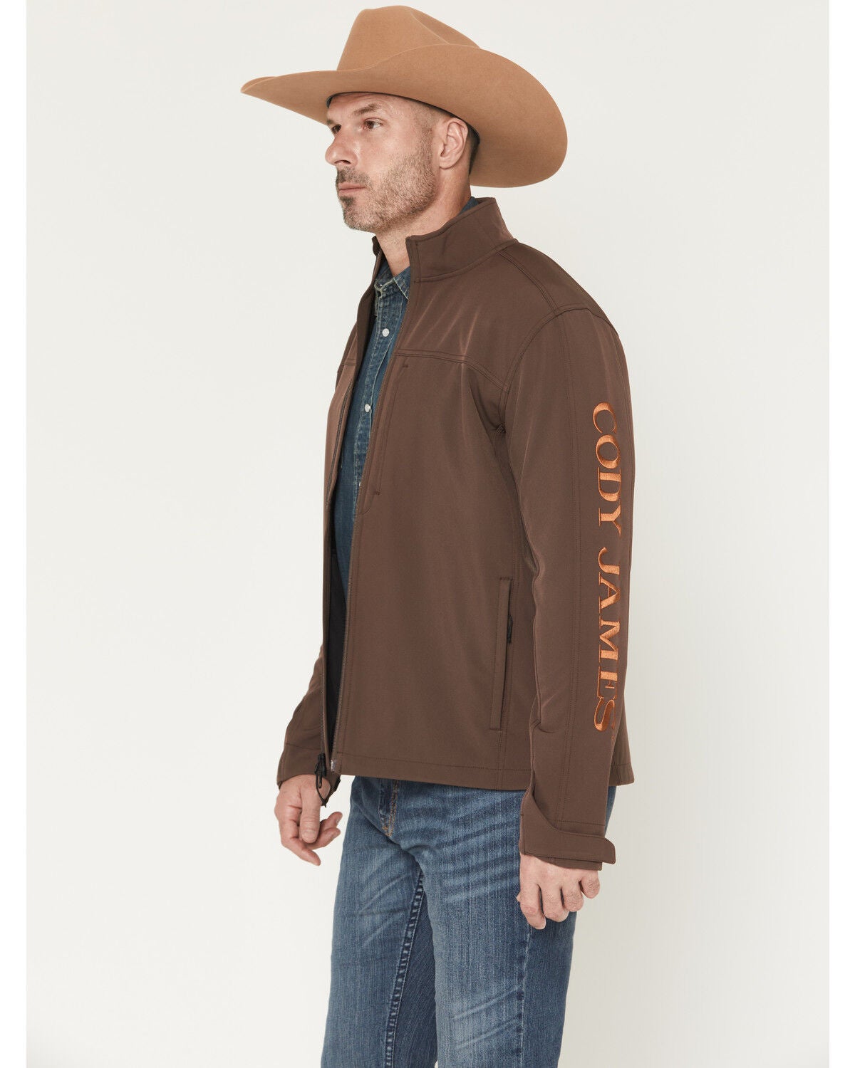 Cody James Men's Logo Softshell Jacket, Dark Brown, hi-res