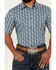 Image #3 - Cody James Men's Sunny Day Floral Medallion Print Short Sleeve Button-Down Stretch Western Shirt, Light Blue, hi-res