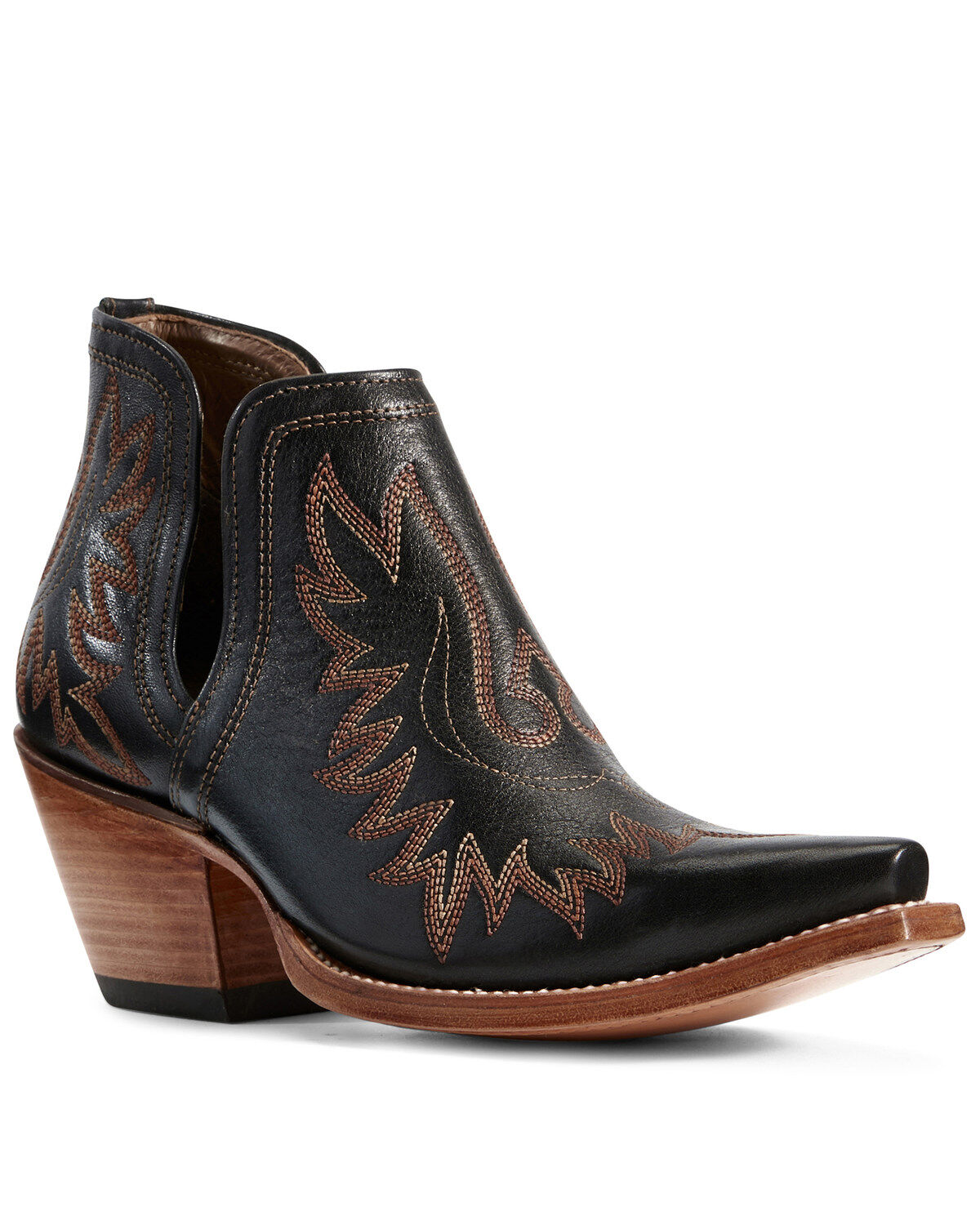 womens black western ankle boots