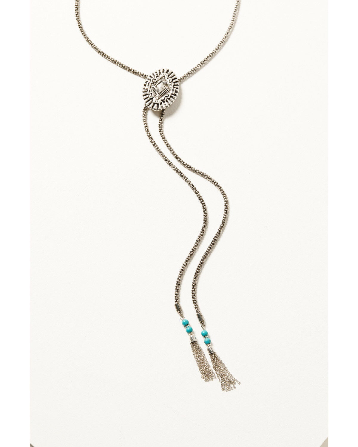 Shyanne Women's Southwestern Oval Bolo necklace, Silver, hi-res