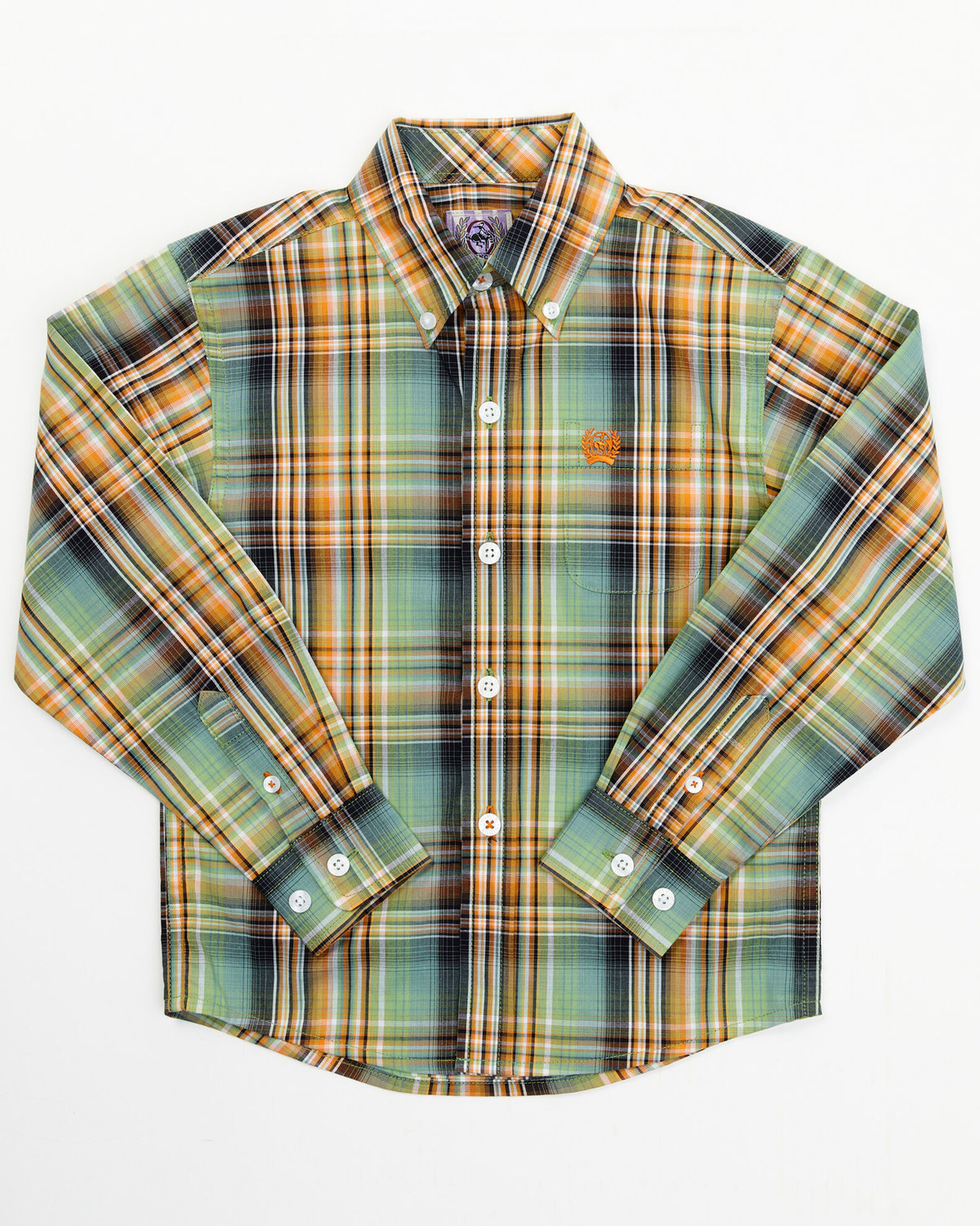 toddler boy orange plaid shirt