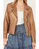 Image #3 - Cripple Creek Women's Asymmetric Front Studded Back Leather Jacket, Copper, hi-res