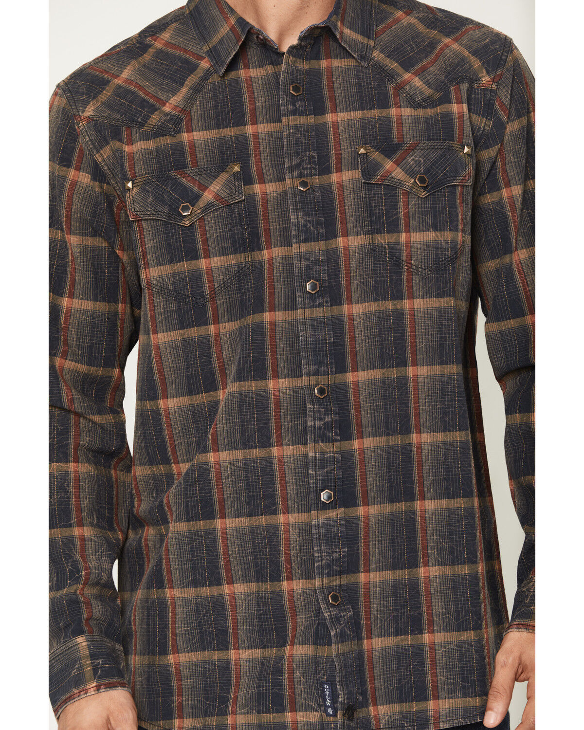 Image #3 - Moonshine Spirit Men's Richter Dobby Plaid Print Long Sleeve Snap Western Shirt, Multi, hi-res