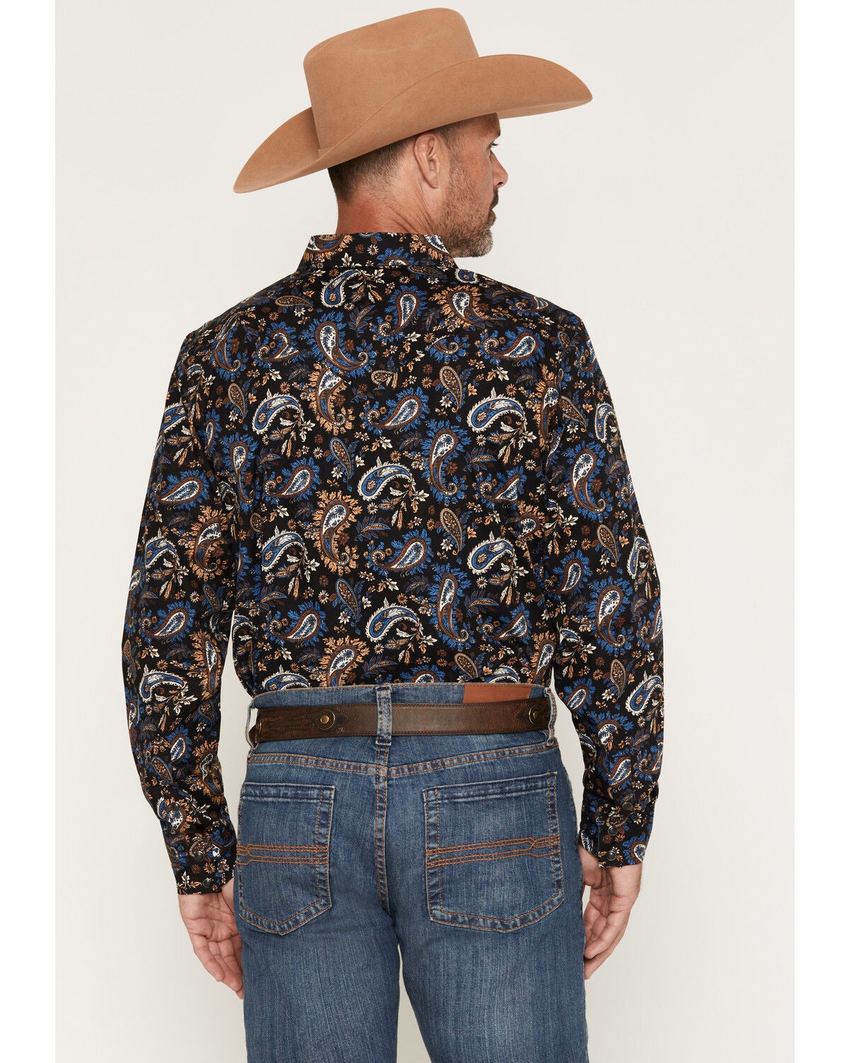 Image #4 - Cody James Men's Thornbush Paisley Print Long Sleeve Snap Western Shirt - Big, Black, hi-res