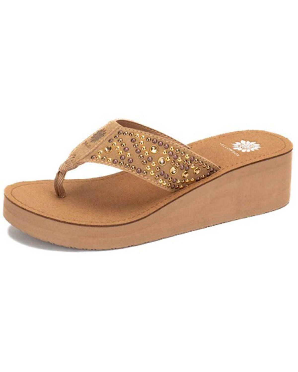 Yellow Box Women's Trixy Flip-Flip Wedge Sandal, Tan, hi-res