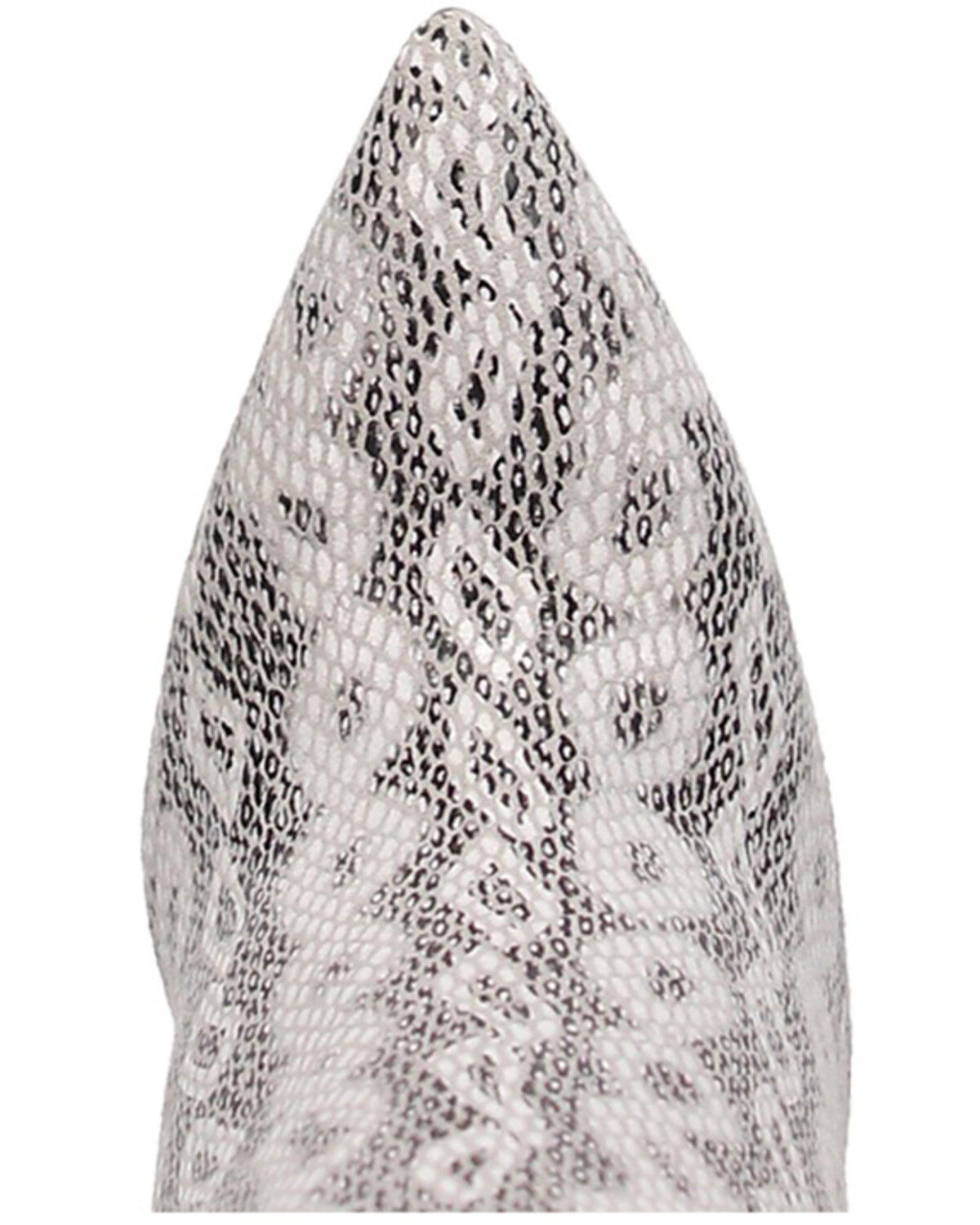 Image #6 - Dingo Women's Kitty Kat Snake Print Fringe Tall Western Boot - Round Toe, White, hi-res