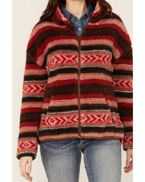 Image #2 - Cruel Girl Women's Southwestern Print High-Pile Zip-Front Fleece Jacket , Multi, hi-res