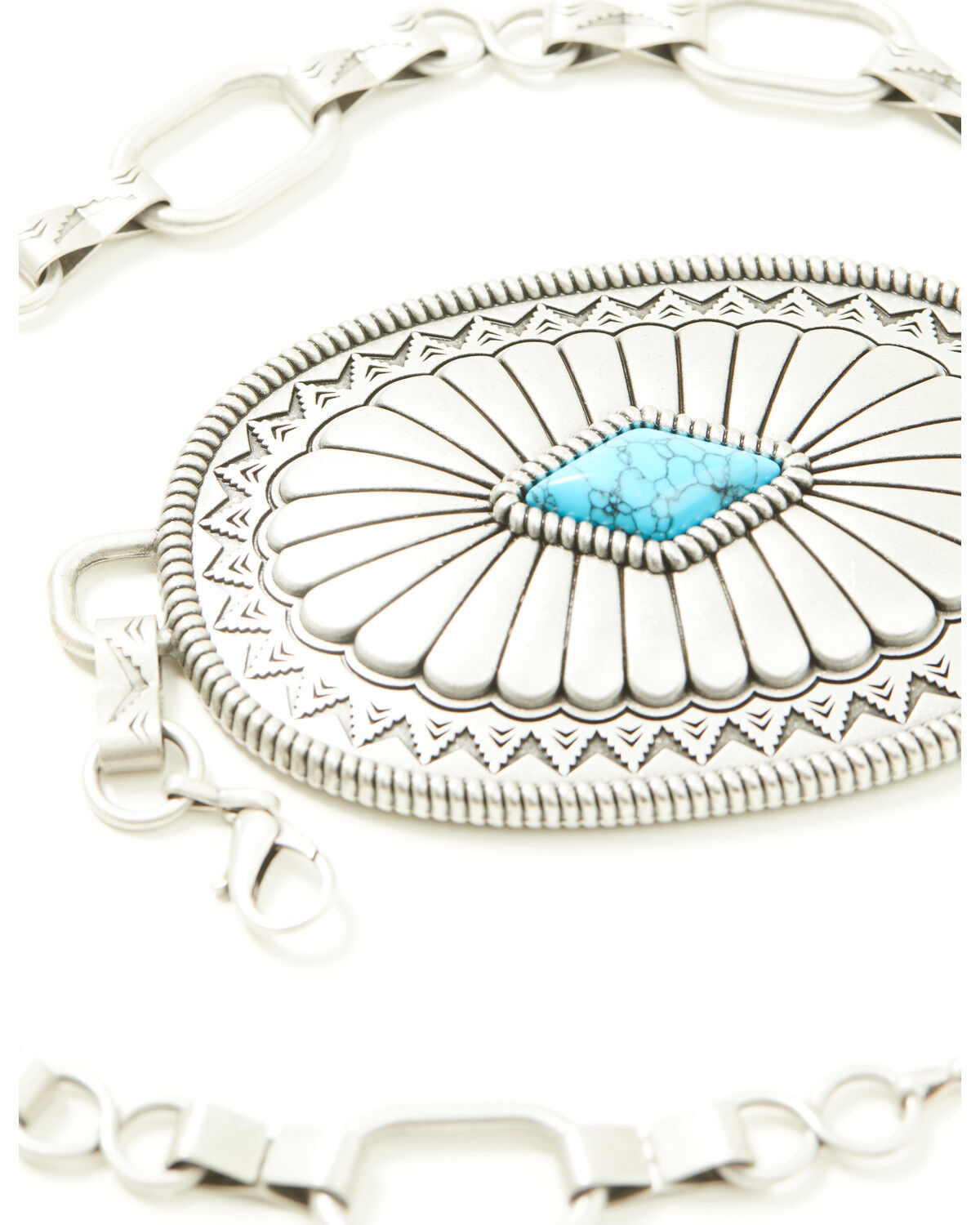 Image #3 - Idyllwind Women's Vivelle Oval Concho Chain Belt, Silver, hi-res
