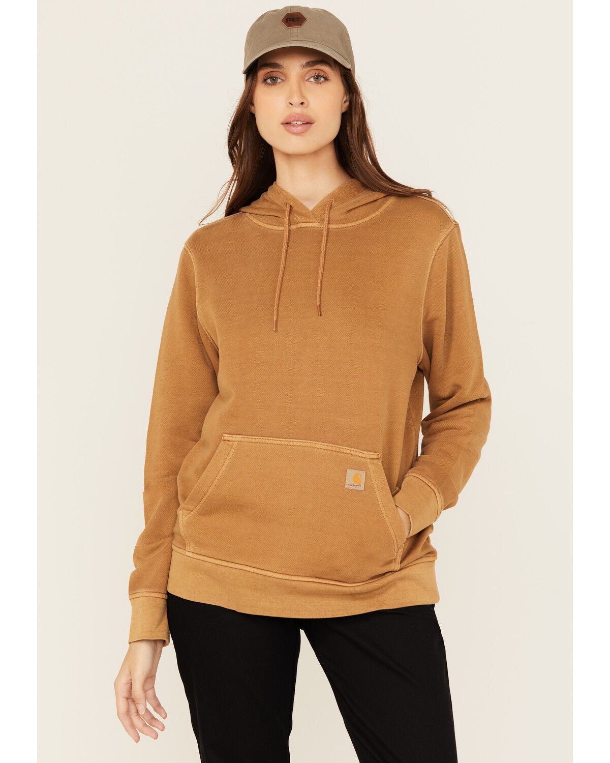 Carhartt Women's Relaxed Fit Midweight Hoodie, Tan, hi-res