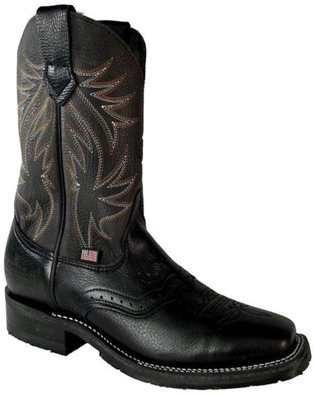 Double H Men's Boot Barn Exclusive Western Roper Boots - Broad Square Toe, Black, hi-res