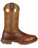 Image #2 - Durango Men's Rebel Saddle Western Boots, Brown, hi-res