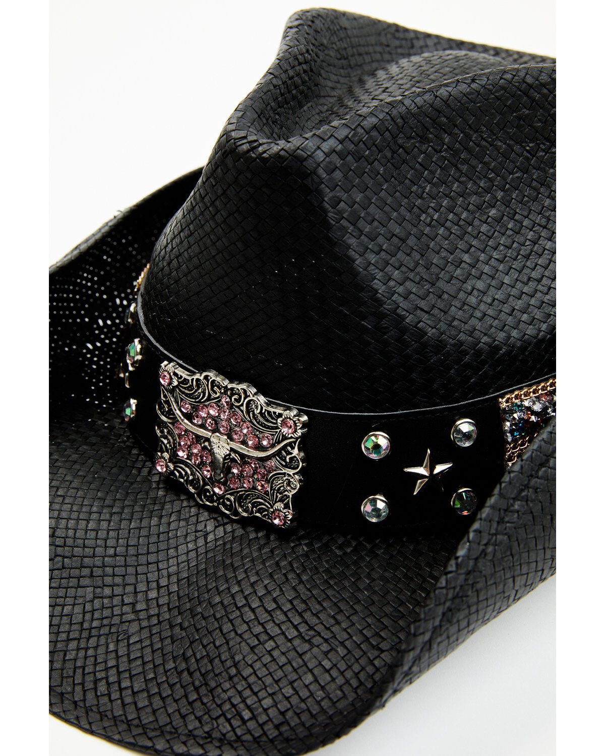 Image #2 - Shyanne Women's Imperial Valley Straw Cowboy Hat, Black, hi-res