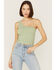 Fornia Women's One Shoulder Ribbed Cami Top, Sage, hi-res