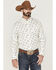 Image #1 - RANK 45® Men's Roughstock Paisley Geo Print Long Sleeve Button-Down Western Shirt, Cream, hi-res