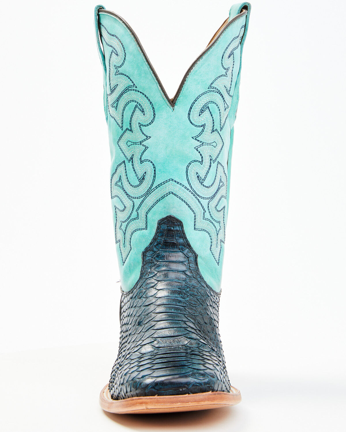 Image #4 - Corral Men's Exotic Python Western Boots - Broad Square Toe, Navy, hi-res