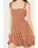 Image #3 - Rock & Roll Denim Women's Floral Print Mini Dress, Brown, hi-res