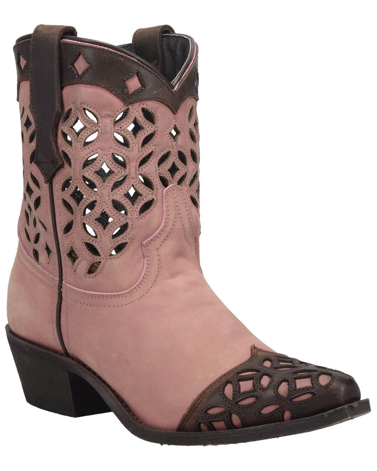 Image #1 - Laredo Women's Pink Cutout Fashion Booties - Snip Toe, , hi-res