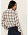 Image #4 - Cleo + Wolf Women's Amy Plaid Print Button-Up Cropped Long Sleeve Flannel Shirt, Cream, hi-res