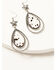 Image #1 - Shyanne Women's Cowhide Double Hoop Star Earrings, Silver, hi-res