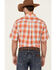 Ariat Men's Faris Med Plaid Short Sleeve Button Down Western Shirt , Orange, hi-res