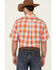 Image #4 - Ariat Men's Faris Med Plaid Short Sleeve Button Down Western Shirt , Orange, hi-res