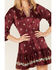 Image #3 - Shyanne Women's Border Southwestern Printed Mini Dress, Maroon, hi-res