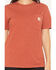 Image #3 - Carhartt Women's Loose Fit Heavyweight Short Sleeve Pocket Work Tee, Red, hi-res