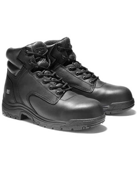 Image #1 - Timberland Pro Men's 6" TiTAN Work Boots - Composite Toe , Black, hi-res