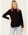 Image #1 - Rockmount Ranchwear Women's Vintage Floral Embroidered Long Sleeve Snap Western Shirt, Black, hi-res