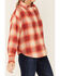 Levi's Women's Scarlet Flame Plaid Print Long Sleeve Button Down Western Flannel Shirt , Red, hi-res
