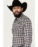 Image #2 - Cody James Men's Colt Plaid Print Long Sleeve Snap Western Shirt - Tall, Navy, hi-res