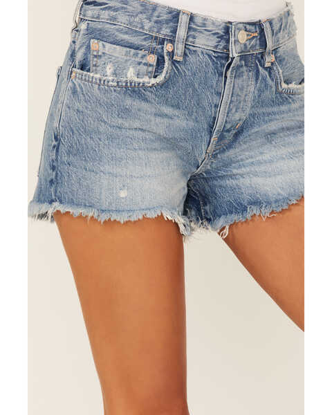 Free People Women's Good Times Relaxed Shorts, Blue, hi-res