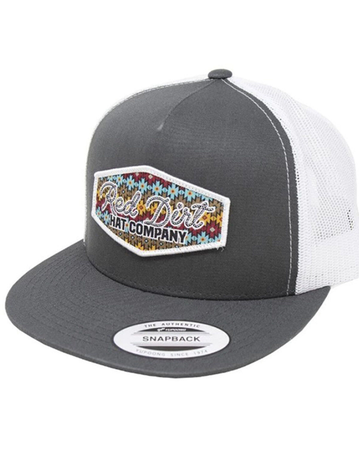 Image #1 - Red Dirt Hat Lasso Logo Patch Ball Cap, Charcoal, hi-res