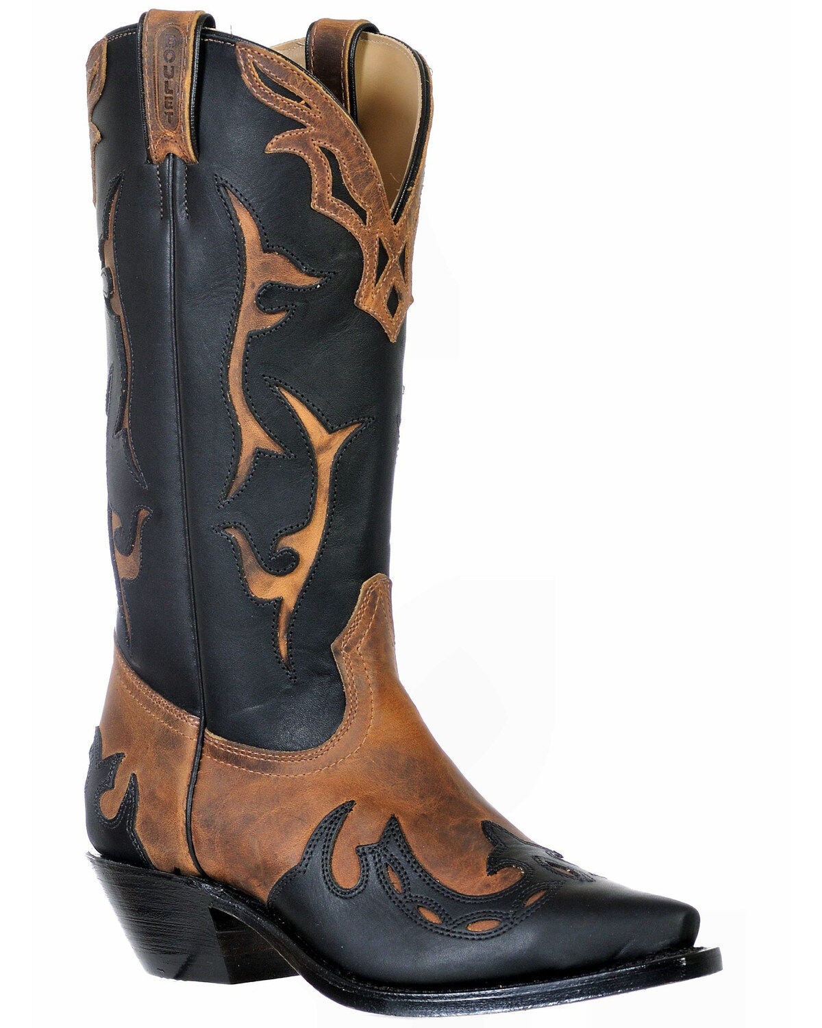 Image #1 - Boulet Women's Snip Toe Western Boots, Black, hi-res