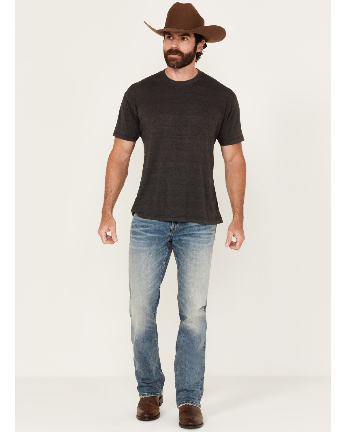 Brothers and Sons Men's Raptor Medium Wash Vintage Straight Stretch Denim Jeans, Medium Wash, hi-res