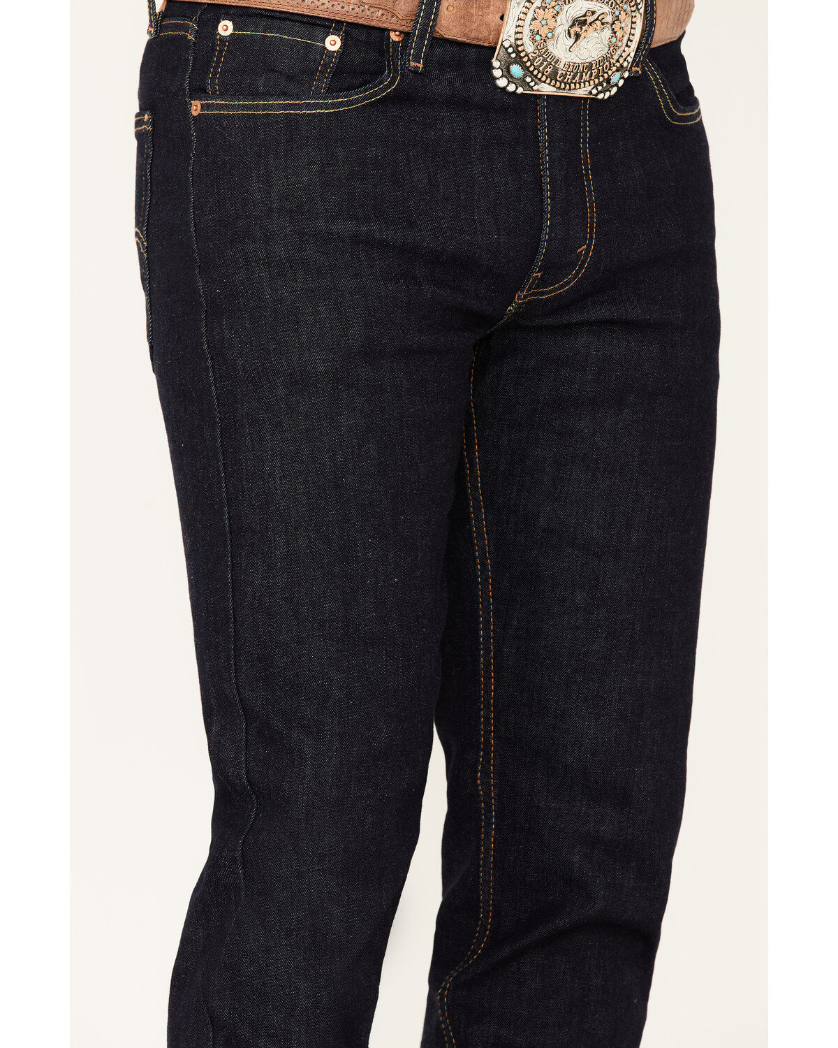 Image #2 - Levi's Men's 514 Cleaner Dark Wash Stretch Regular Straight Leg Jeans, Blue, hi-res