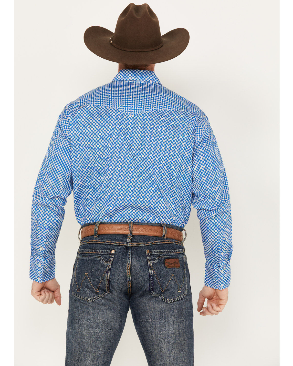 Image #4 - Roper Men's Amarillo Geo Print Long Sleeve Western Stretch Western Pearl Snap Shirt, , hi-res