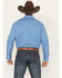 Roper Men's Amarillo Geo Print Long Sleeve Western Stretch Western Snap Shirt, Blue, hi-res