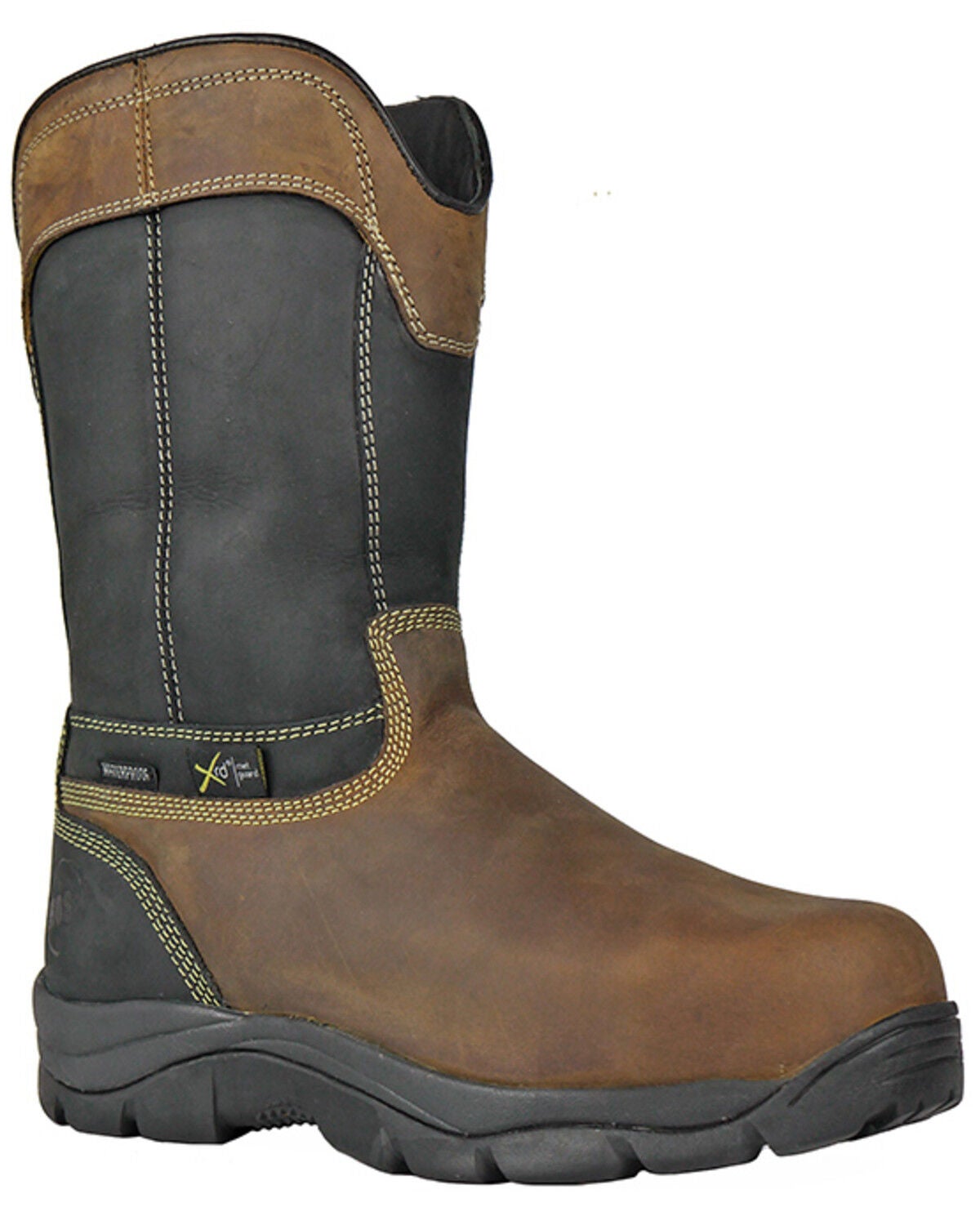 Hoss Men's Slag Waterproof Metguard Wellington Work Boots - Composite Toe, Brown, hi-res