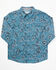 Image #1 - Cody James Toddler Boys' Lasso Paisley Print Long Sleeve Snap Western Shirt, Blue, hi-res
