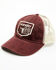 Wrangler Men's Steerhead Flag Patch Mesh-Back Dad Ball Cap , Burgundy, hi-res
