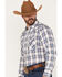 Ely Walker Men's Plaid Long Sleeve Snap Western Shirt, Blue, hi-res