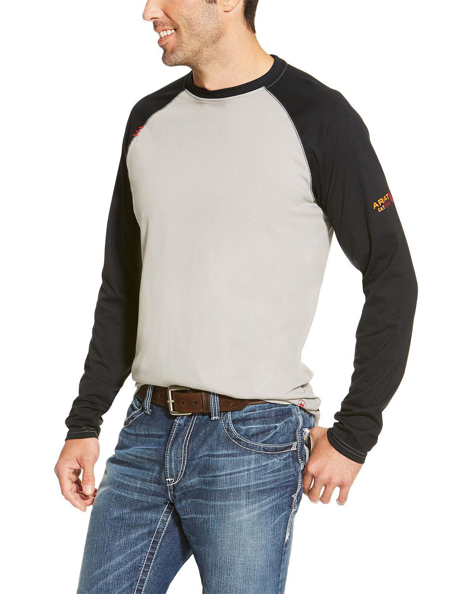 Image #1 - Ariat Men's FR Long Sleeve Raglan T-Shirt - Big, , hi-res