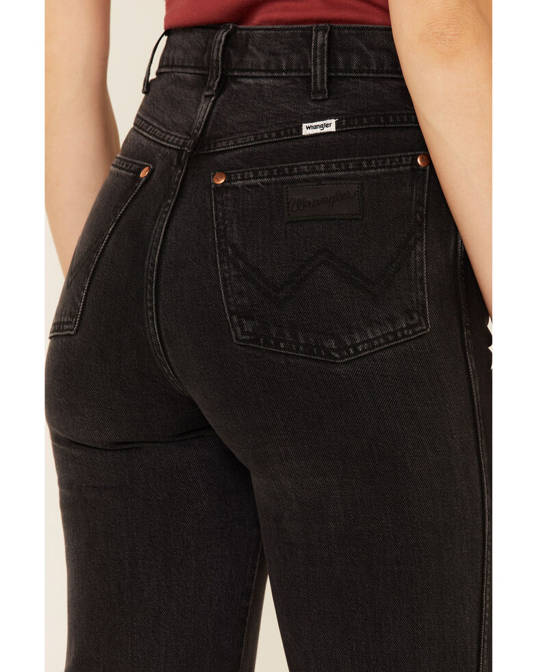 wrangler black flare jeans